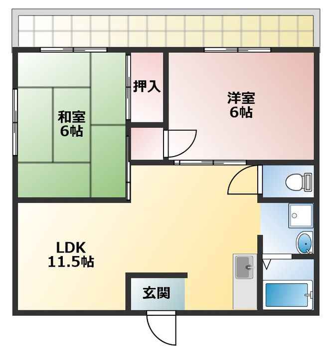 兵庫県明石市魚住町中尾(マンション)の賃貸物件の間取り