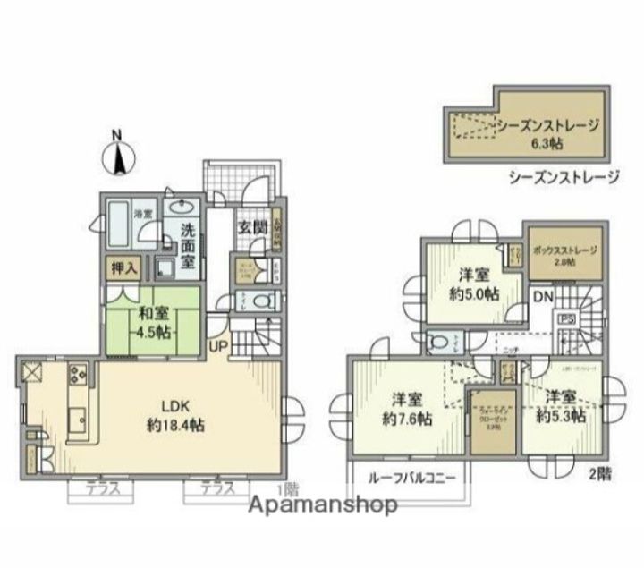 神奈川県藤沢市辻堂元町6(一戸建)の賃貸物件の間取り