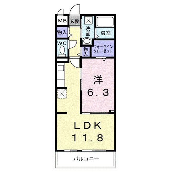 大阪府富田林市若松町5(アパート)の賃貸物件の間取り