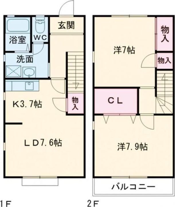 愛知県豊橋市上野町字上ノ山(一戸建)の賃貸物件の間取り