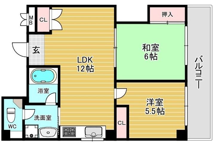 タイホウハイツ敷津3番館の間取り