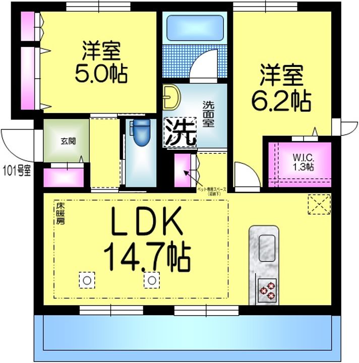 千葉県船橋市本郷町(マンション)の賃貸物件の間取り