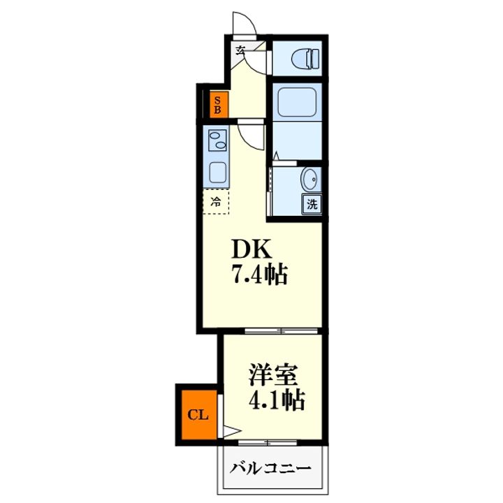大阪府大阪市東淀川区東中島3(マンション)の賃貸物件の間取り