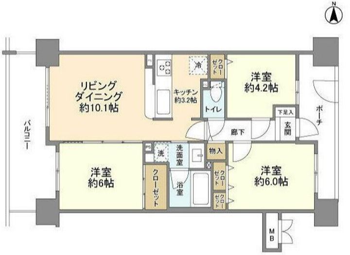 東京都大田区下丸子2(マンション)の賃貸物件の間取り
