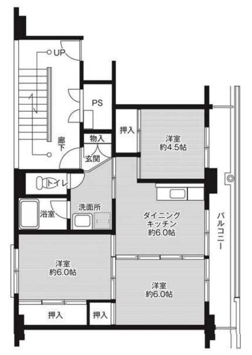 ビレッジハウス上原1号棟の間取り