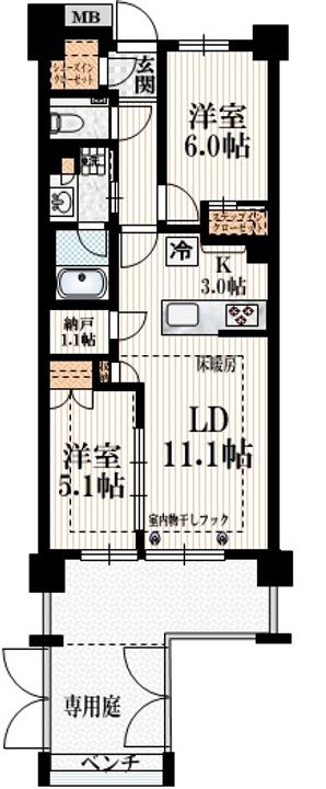 東京都世田谷区給田3(マンション)の賃貸物件の間取り