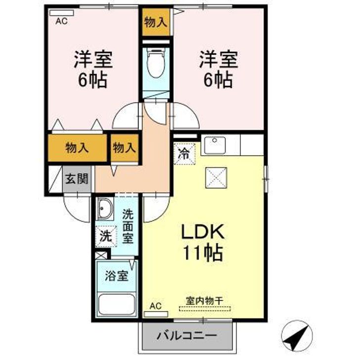 サンパティーク ABの間取り