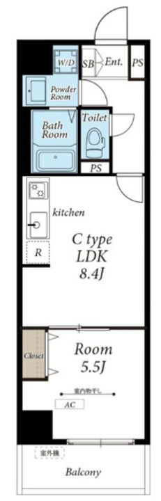 東京都荒川区東日暮里2(マンション)の賃貸物件の間取り