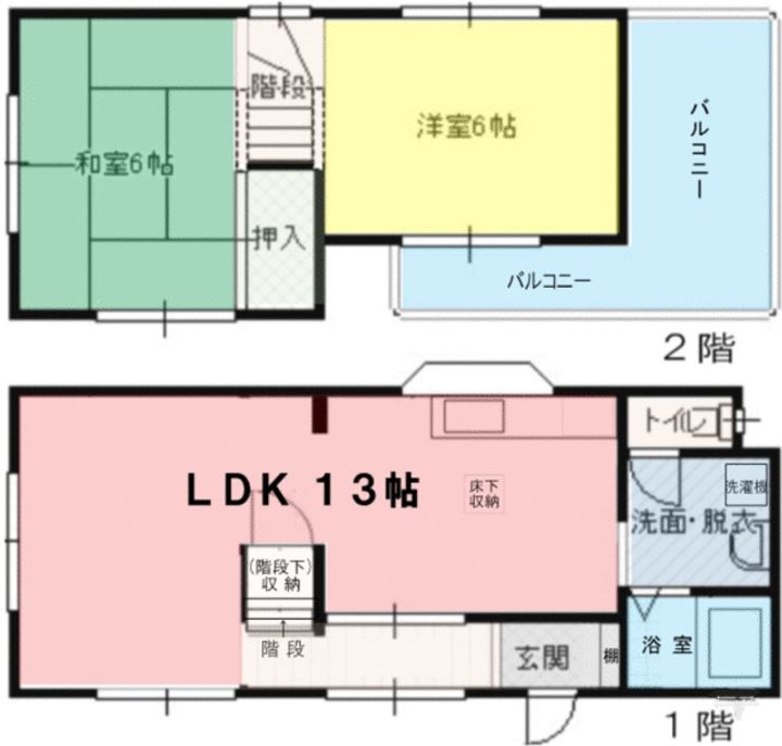 神奈川県横浜市緑区上山2(一戸建)の賃貸物件の間取り
