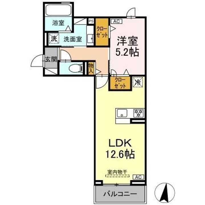 静岡県浜松市中央区龍禅寺町(アパート)の賃貸物件の間取り