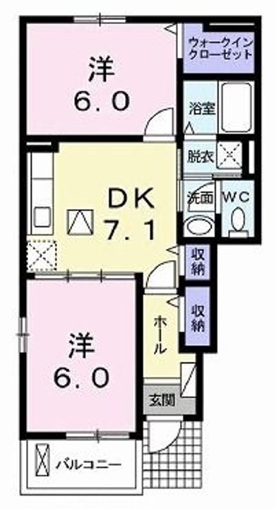 兵庫県小野市王子町(アパート)の賃貸物件の間取り