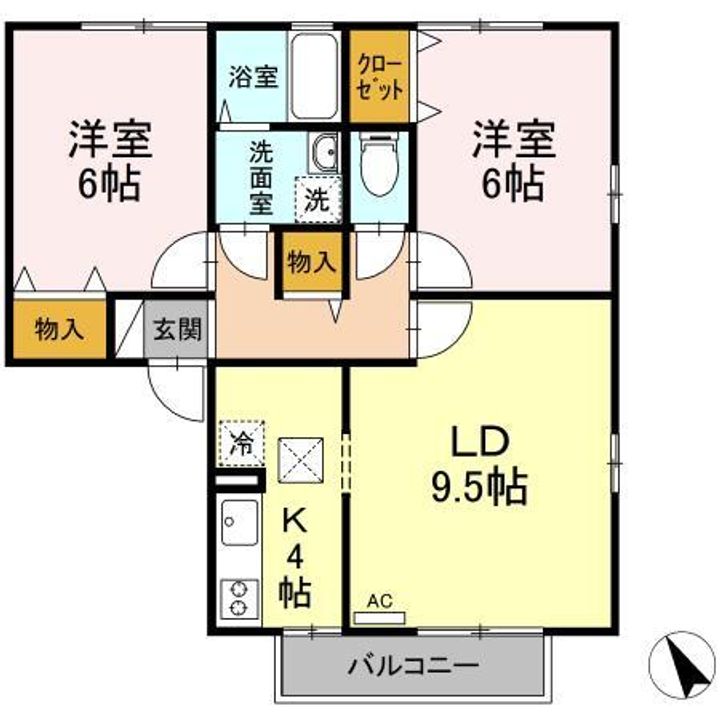 セジュールイズミ A/B/Cの間取り