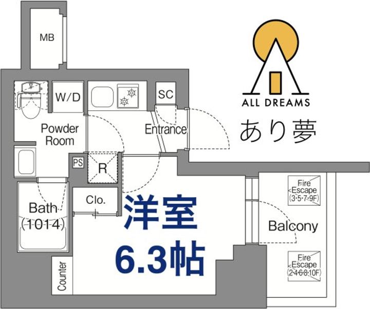 コンフォリア・リヴ横浜平沼の間取り