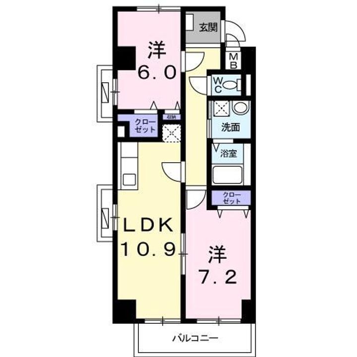 東京都板橋区大門(マンション)の賃貸物件の間取り