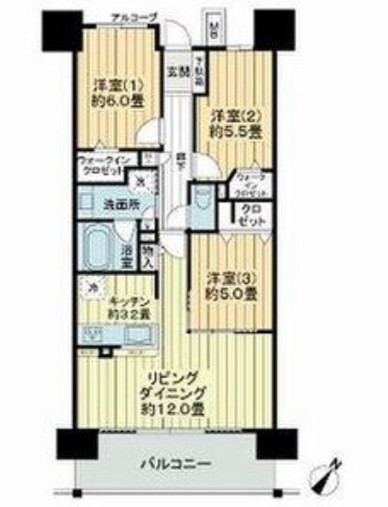 デュオヒルズ仙台ザ・マークスの間取り
