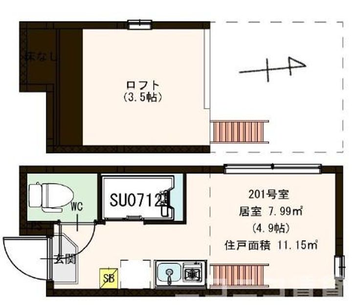東京都足立区日ノ出町(アパート)の賃貸物件の間取り