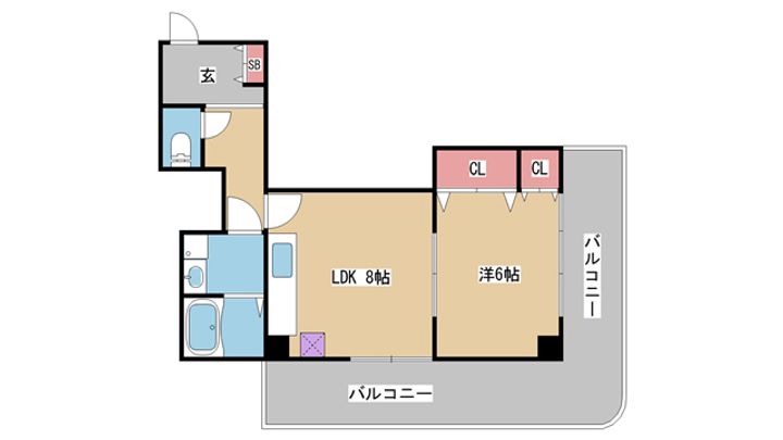 兵庫県神戸市灘区友田町2(マンション)の賃貸物件の間取り