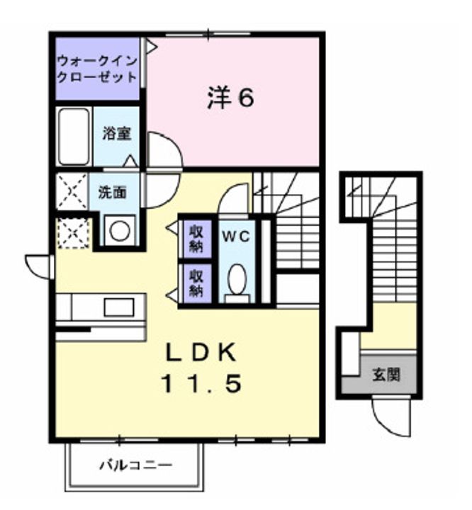 福島県郡山市亀田1(アパート)の賃貸物件の間取り