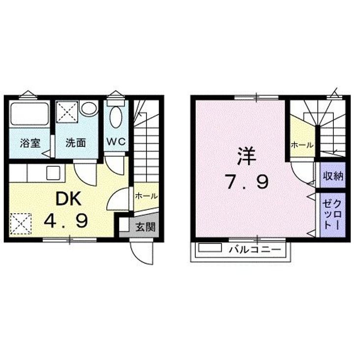 福島県福島市上町(アパート)の賃貸物件の間取り