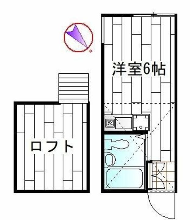神奈川県横浜市神奈川区子安通3の賃貸アパートの間取り