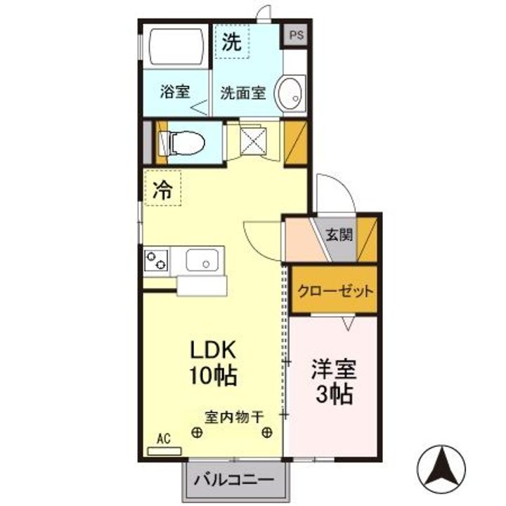 栃木県さくら市卯の里5(アパート)の賃貸物件の間取り