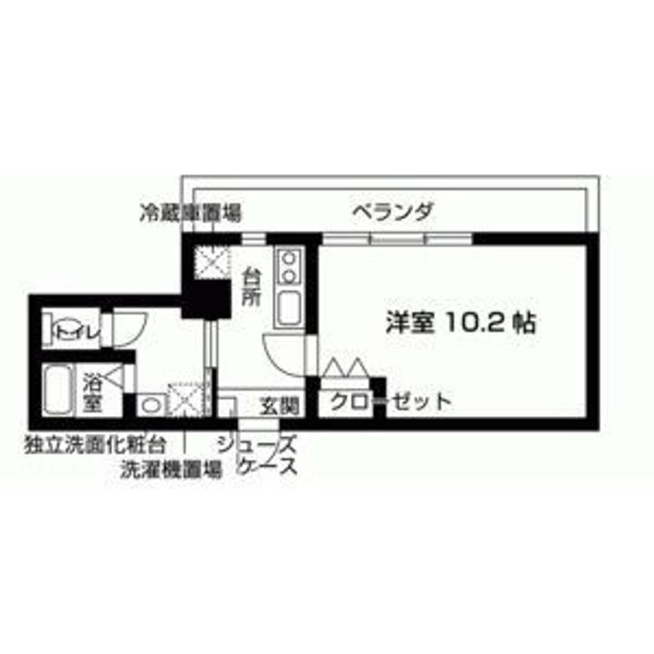 京都府京都市下京区五条烏丸町(マンション)の賃貸物件の間取り