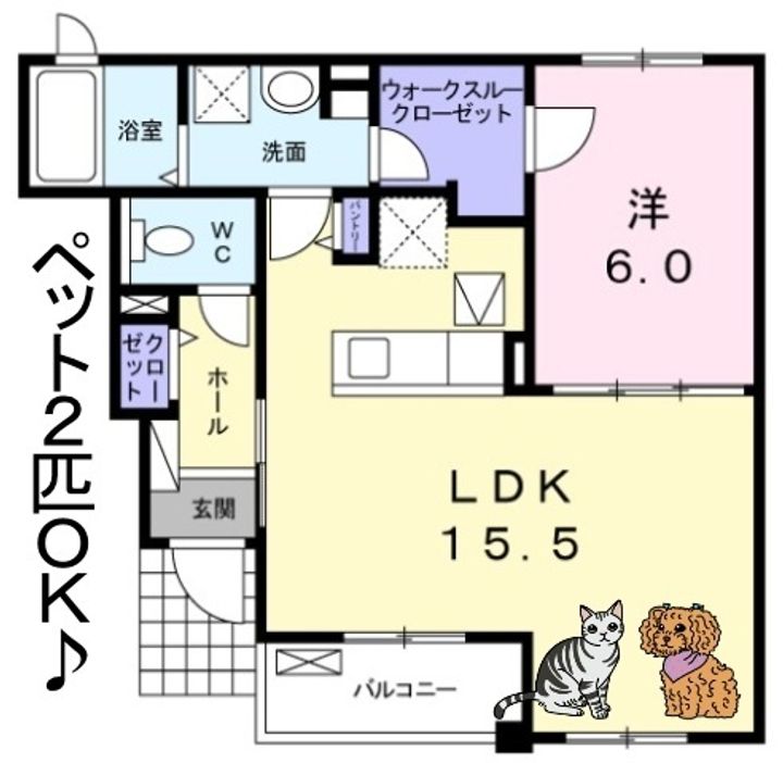 大阪府大阪市平野区長吉六反1(アパート)の賃貸物件の間取り