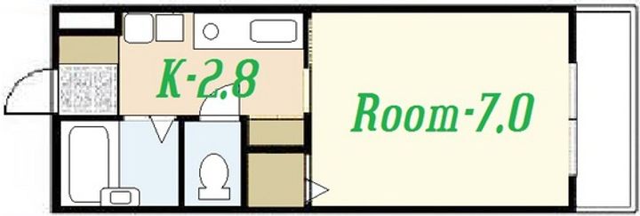 ベージュ緑井の間取り