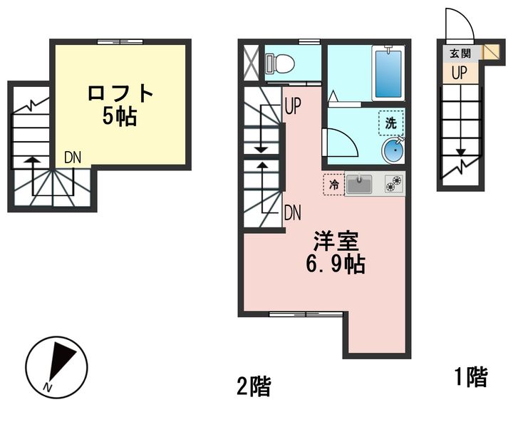 東京都江戸川区東小岩4(アパート)の賃貸物件の間取り