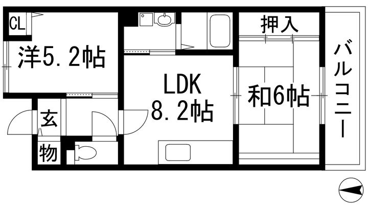 フレール宝塚御殿山5号棟の間取り