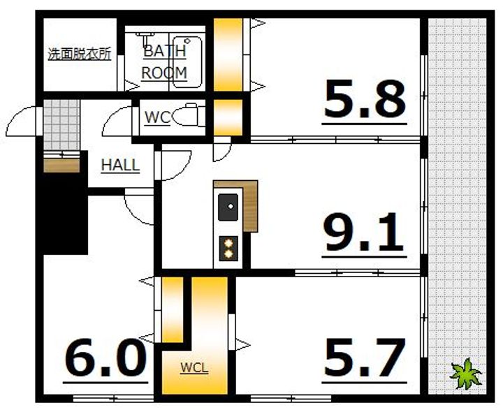 サムティレジデンス平和大通りの間取り