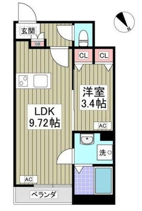 神奈川県横浜市神奈川区旭ケ丘(アパート)の賃貸物件の間取り