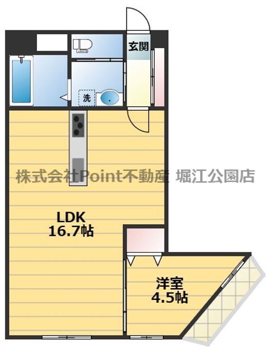 大阪府大阪市西区京町堀3(マンション)の賃貸物件の間取り