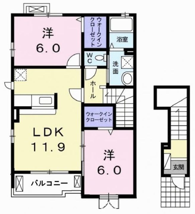 兵庫県加東市上滝野(アパート)の賃貸物件の間取り