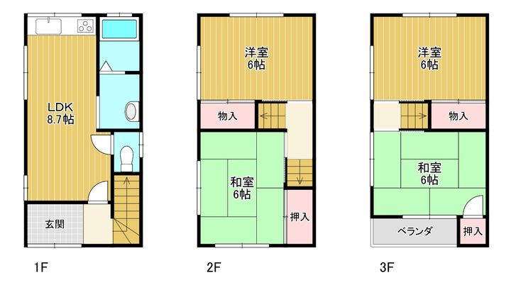 大阪府寝屋川市錦町(一戸建)の賃貸物件の間取り