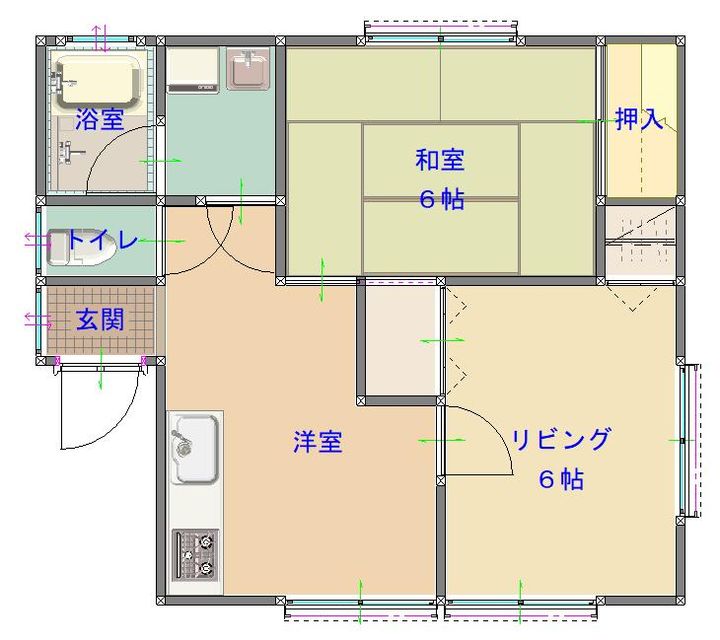 茨城県常総市水海道天満町(一戸建)の賃貸物件の間取り