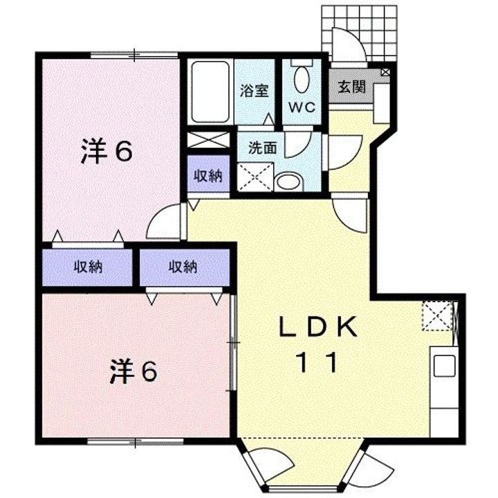 奈良県天理市二階堂上ノ庄町(アパート)の賃貸物件の間取り