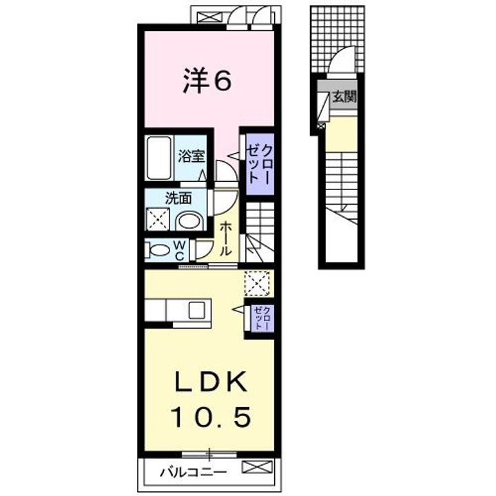 栃木県矢板市扇町2(アパート)の賃貸物件の間取り