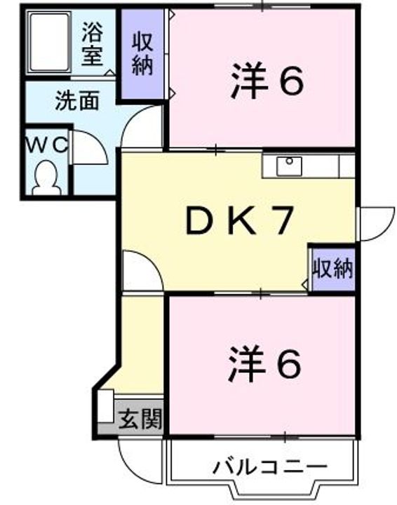 栃木県足利市五十部町(アパート)の賃貸物件の間取り