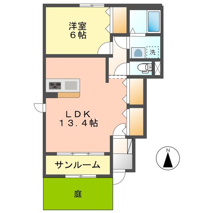 愛知県名古屋市西区堀越2(アパート)の賃貸物件の間取り