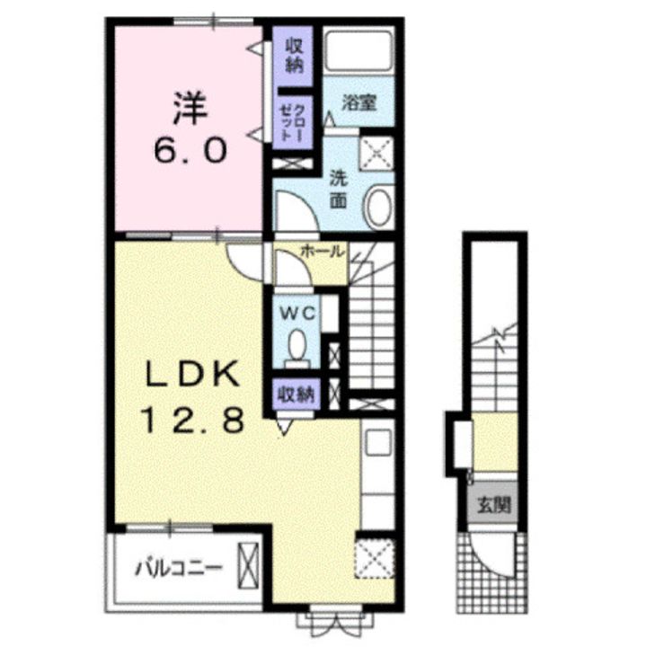 広島県福山市千代田町1(アパート)の賃貸物件の間取り