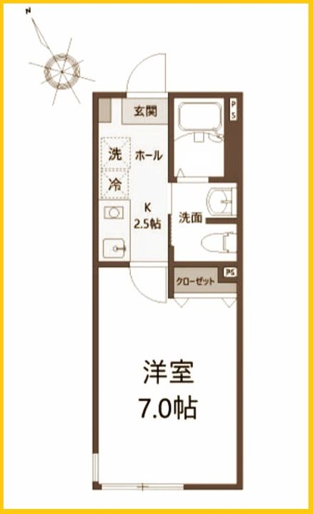 神奈川県横浜市神奈川区白幡町(アパート)の賃貸物件の間取り