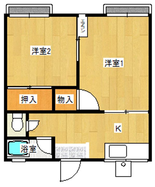 コーポ博多の間取り