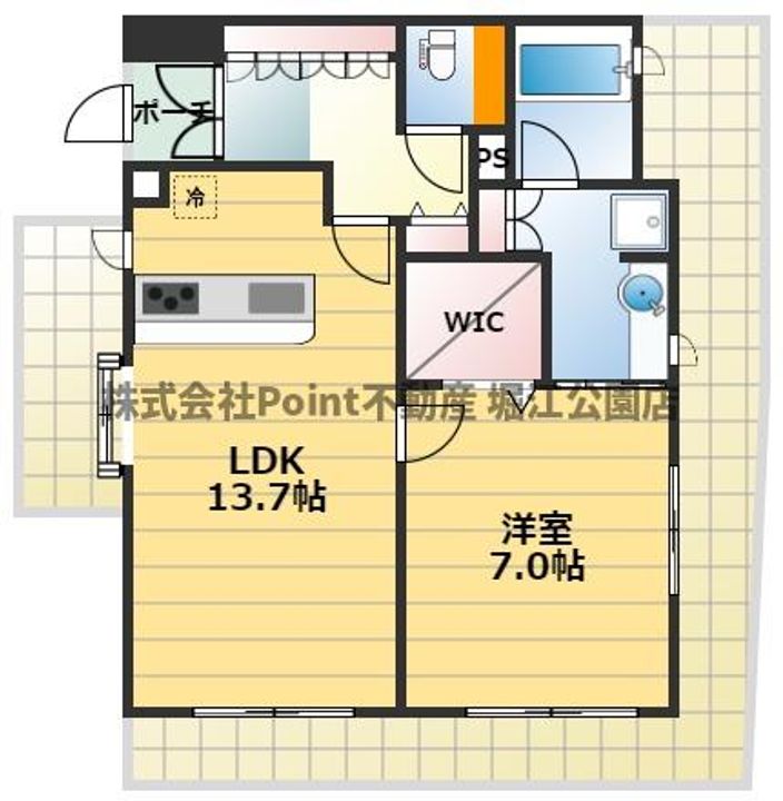 大阪府大阪市西区江戸堀1(マンション)の賃貸物件の間取り