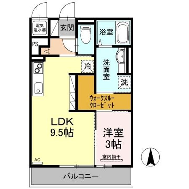 島根県松江市学園南1(アパート)の賃貸物件の間取り