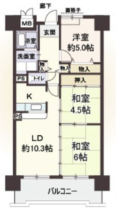 大阪府大阪市西区江戸堀3の賃貸マンションの間取り