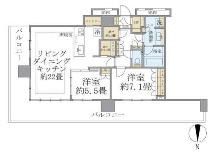 神奈川県藤沢市辻堂1(マンション)の賃貸物件の間取り