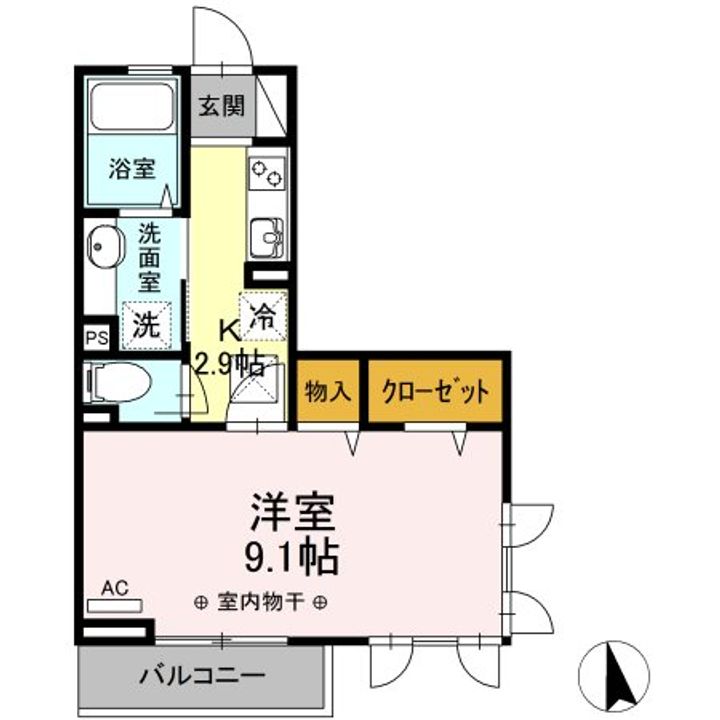 神奈川県相模原市中央区相模原1(アパート)の賃貸物件の間取り