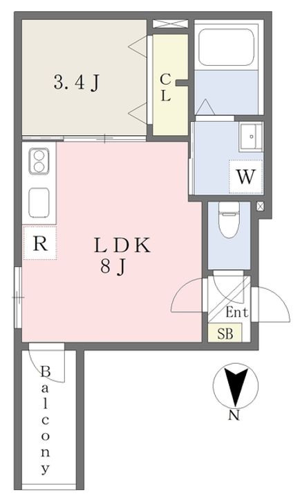 大阪府東大阪市新池島町1(アパート)の賃貸物件の間取り