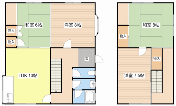 滋賀県長浜市平方町(一戸建)の賃貸物件の間取り